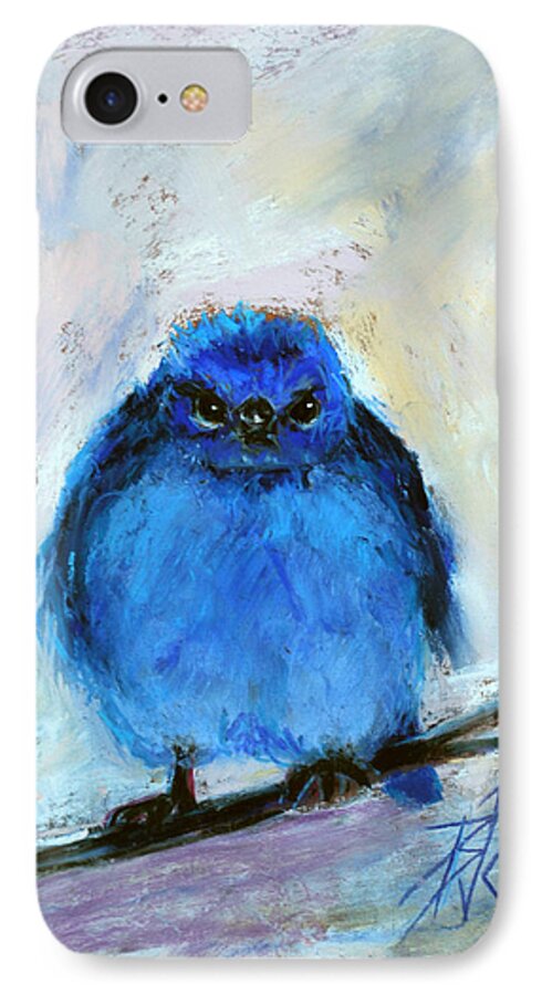 Blue Bird iPhone 8 Case featuring the pastel Bluebird of Unhappiness by Billie Colson