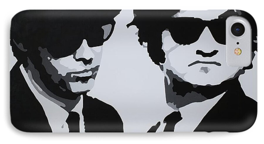 Blues Brothers iPhone 8 Case featuring the painting Blues Brothers by Katharina Bruenen