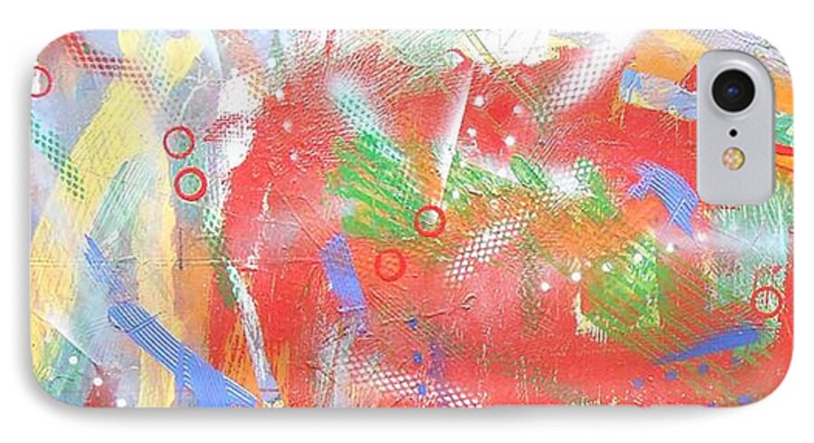 Abstract iPhone 8 Case featuring the painting Borderline by GH FiLben