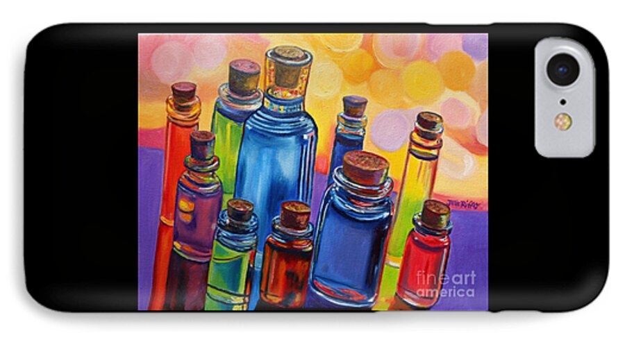Bottles iPhone 8 Case featuring the painting Bottled Rainbow by Julie Brugh Riffey