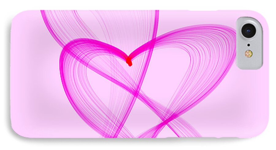 Digital iPhone 8 Case featuring the digital art Breast Cancer Awareness . Love by Renee Trenholm