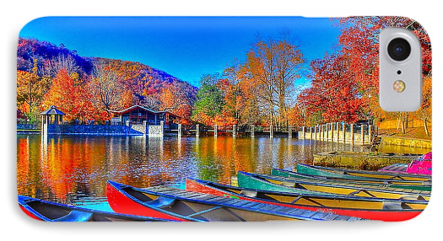 Canoe iPhone 8 Case featuring the photograph Canoe in waiting by Albert Fadel