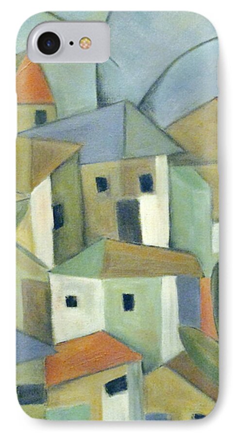 Landscape iPhone 8 Case featuring the painting Casas II by Trish Toro