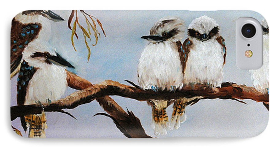 Kookaburra iPhone 8 Case featuring the painting Cheeky Thoughts by Glen Johnson