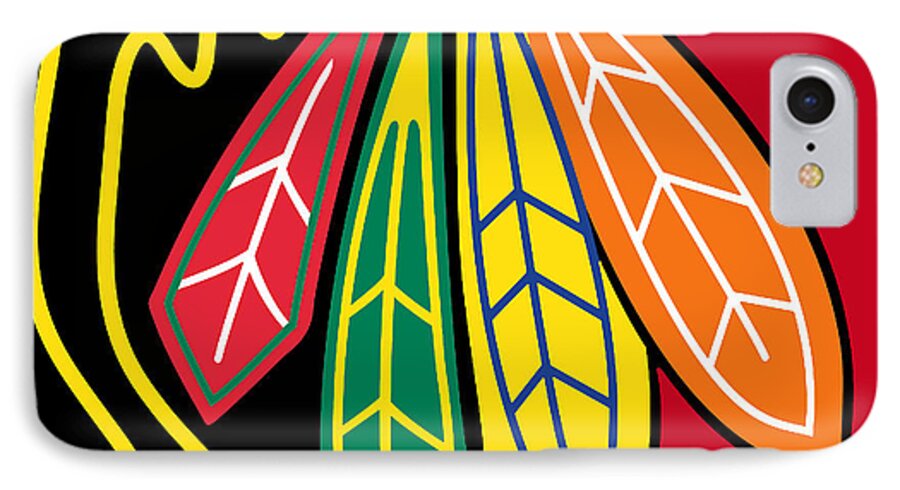 Chicago iPhone 8 Case featuring the painting Chicago Blackhawks 2 by Tony Rubino