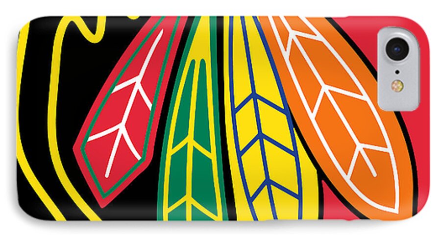 Chicago iPhone 8 Case featuring the painting Chicago Blackhawks by Tony Rubino