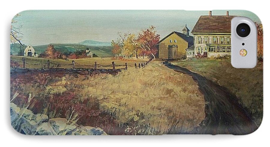 New England Landscape iPhone 8 Case featuring the painting Chichester Cut-Off by Joy Nichols