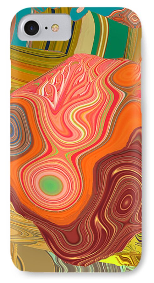 Circles Waves Energy Motion iPhone 8 Case featuring the digital art Churning Waves of Change by Phillip Mossbarger