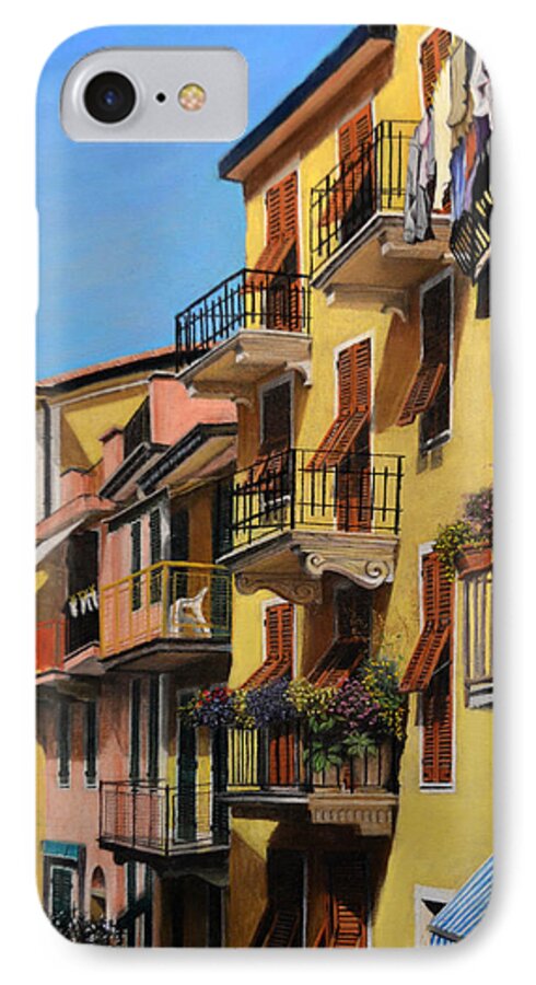 Cinque Terre iPhone 8 Case featuring the painting Cinque Terre by Joanne Grant