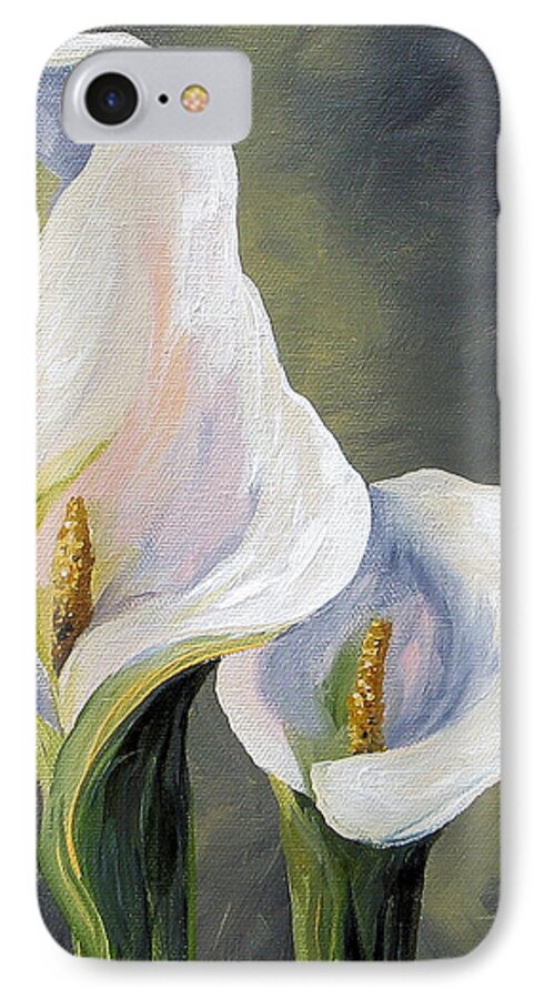 Calla Lily iPhone 8 Case featuring the painting Claudia's Calla Lilies by Torrie Smiley