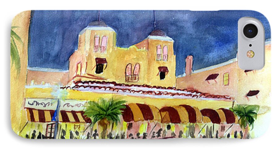 Architecture iPhone 8 Case featuring the painting Colony Hotel in Delray Beach by Donna Walsh