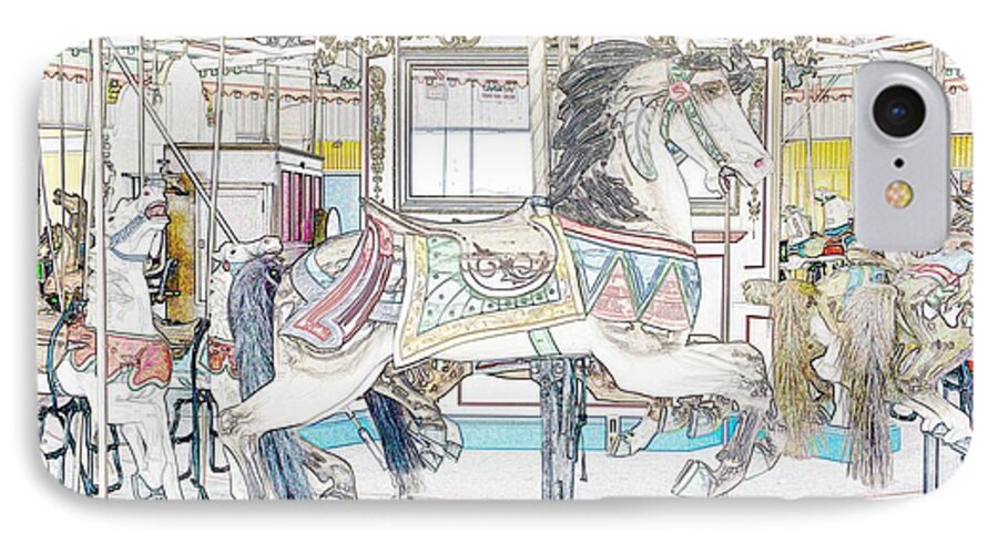 Carousel iPhone 8 Case featuring the photograph Coney Island Carousel by Lilliana Mendez