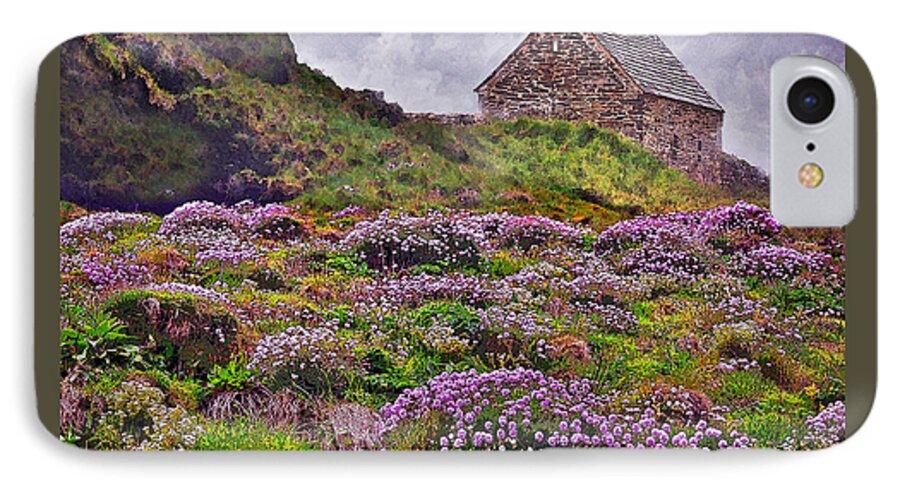 Wild Flowers iPhone 8 Case featuring the digital art Cornish Countryside by Vicki Lea Eggen