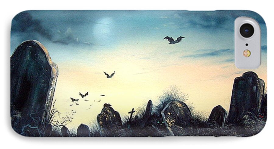 Graveyard iPhone 8 Case featuring the painting Count the Eyes by Jean Walker