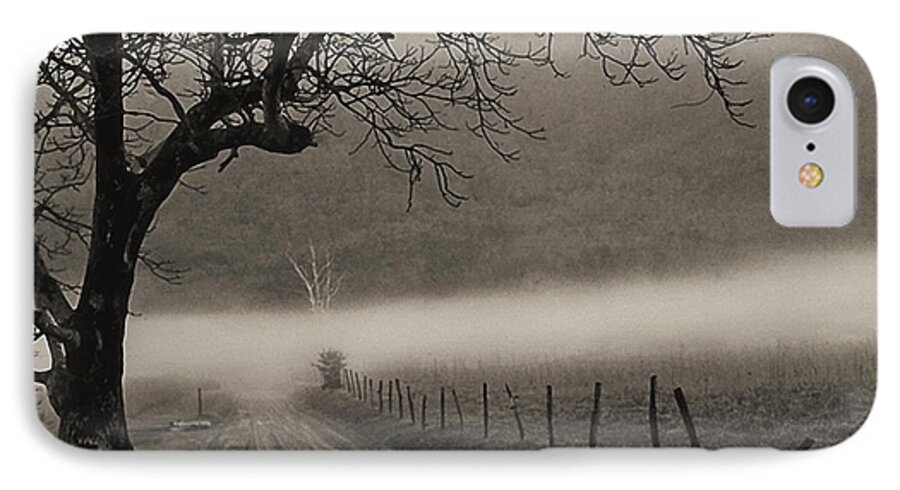 Sepia iPhone 8 Case featuring the photograph Country Road by Elvira Butler