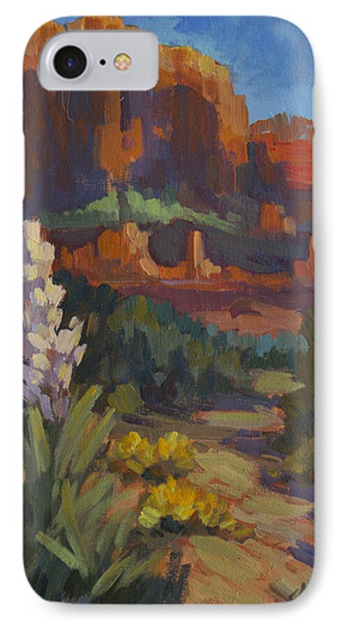 Courthouse iPhone 8 Case featuring the painting Courthouse Rock Sedona by Diane McClary