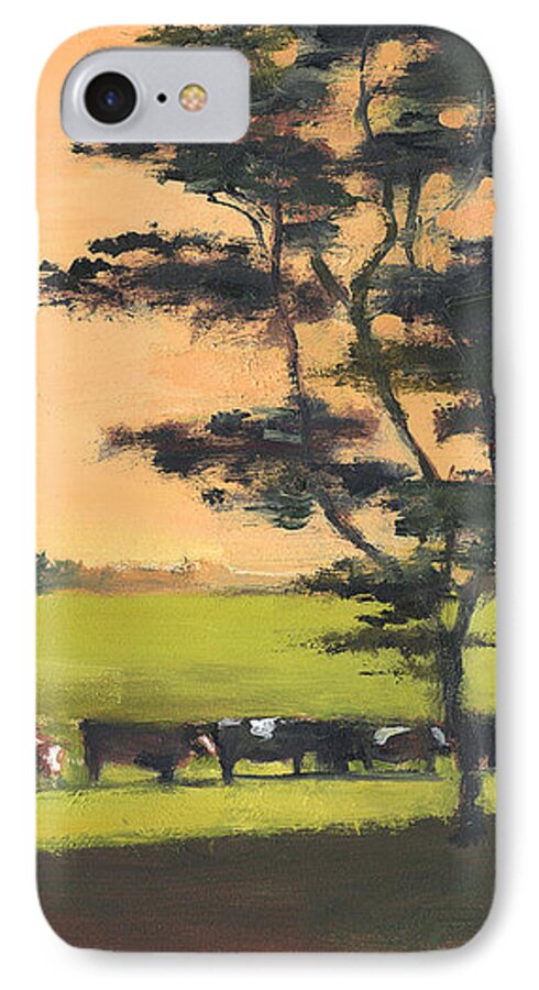 Cows iPhone 8 Case featuring the painting Cows 6 by J Reifsnyder