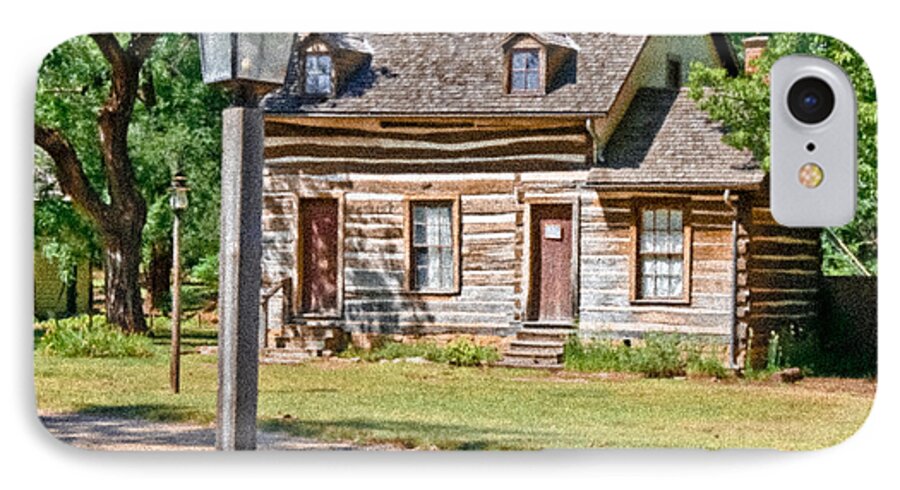 Wichita iPhone 8 Case featuring the photograph Cowtown Log Cabin by Barbara Dean