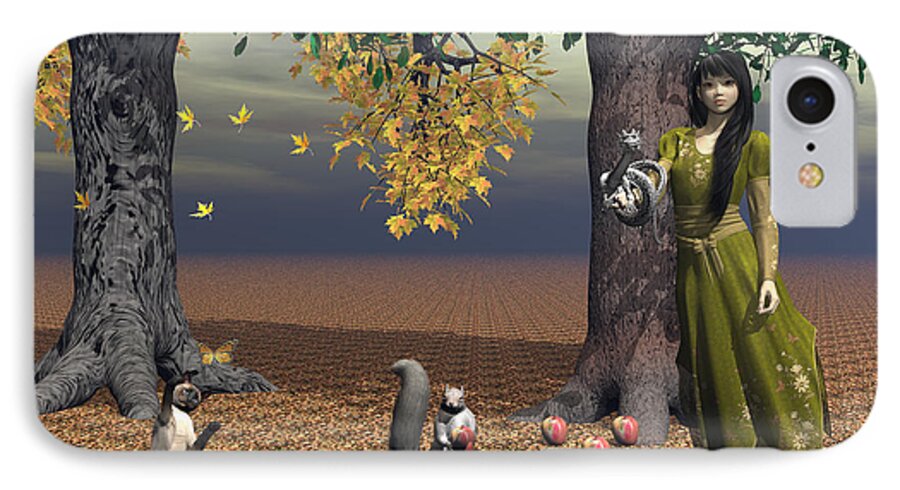 Autumn iPhone 8 Case featuring the digital art Crisp Autumn Day by Michele Wilson