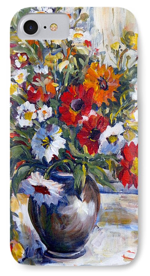 Daisies iPhone 8 Case featuring the painting Daisies by Ingrid Dohm