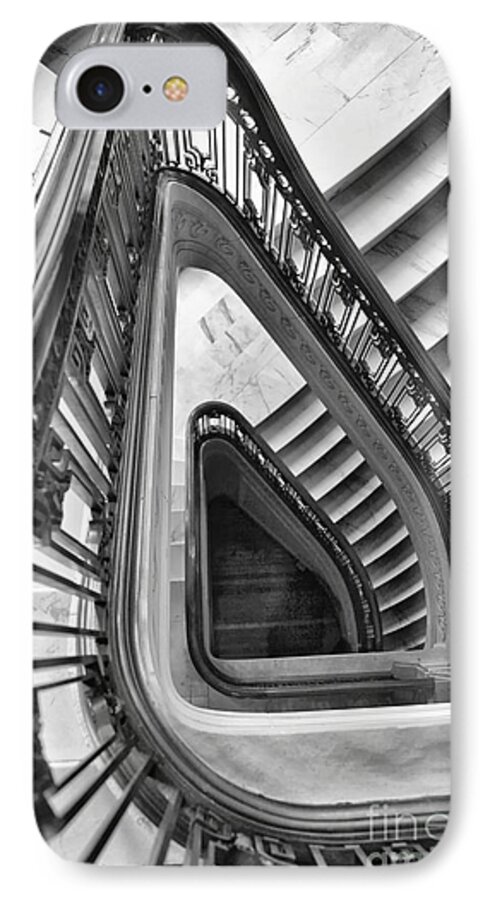 Black And White Photo Stairs iPhone 8 Case featuring the photograph Dali Stairs by Kate McKenna
