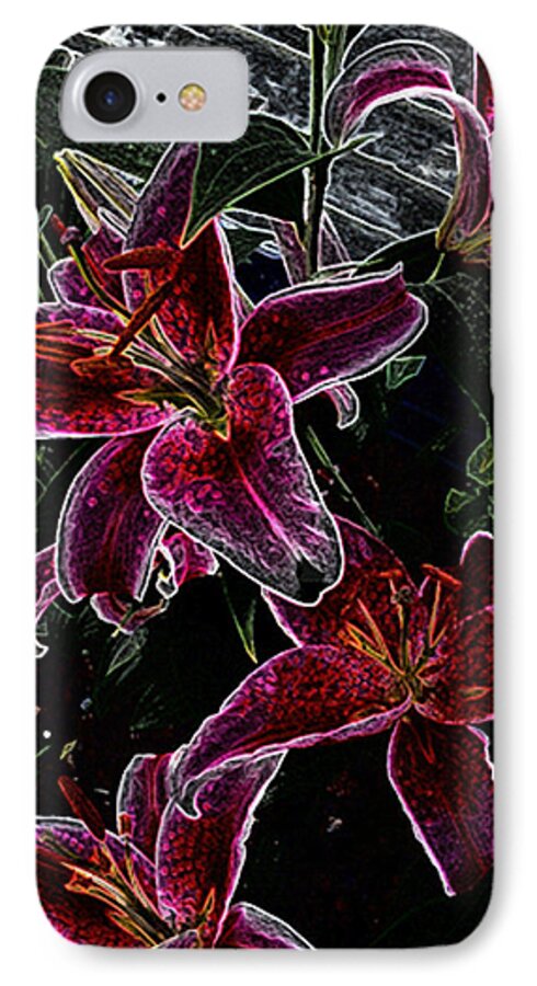 Flowers iPhone 8 Case featuring the photograph Dark Lillies by Ann Tracy