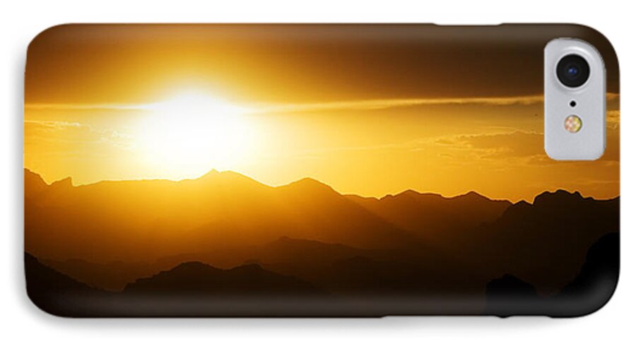 Sunset iPhone 8 Case featuring the photograph Dark Sunset Over the Matzatzals by Brad Brizek