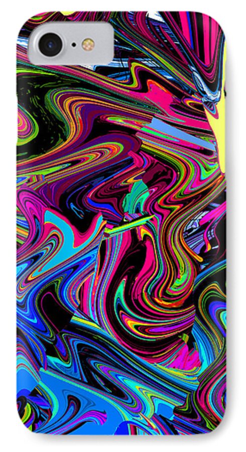 Abstract Motion Blue Red iPhone 8 Case featuring the digital art Dark Wave by Phillip Mossbarger