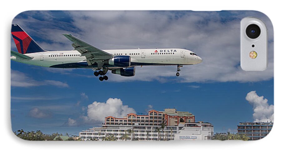 Delta iPhone 8 Case featuring the photograph Delta Air LInes landing at St. Maarten by David Gleeson