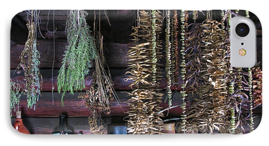 Drying Herbs iPhone 8 Case featuring the photograph Drying Herbs and Vegetables in Williamsburg by Dave Mills