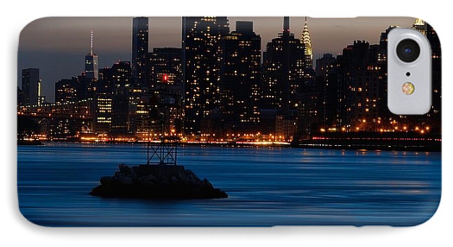 Empire State Building iPhone 8 Case featuring the photograph Dusky NYC Skyline by Mark Garbowski