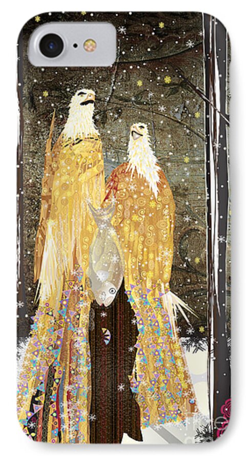 Eagles iPhone 8 Case featuring the digital art Winter Dress by Kim Prowse