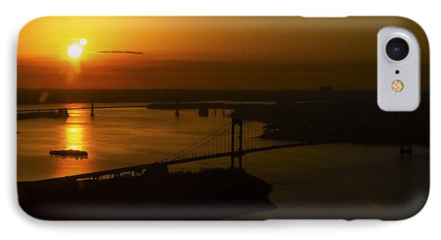 Silhouette iPhone 8 Case featuring the photograph East River Sunrise by Greg Reed