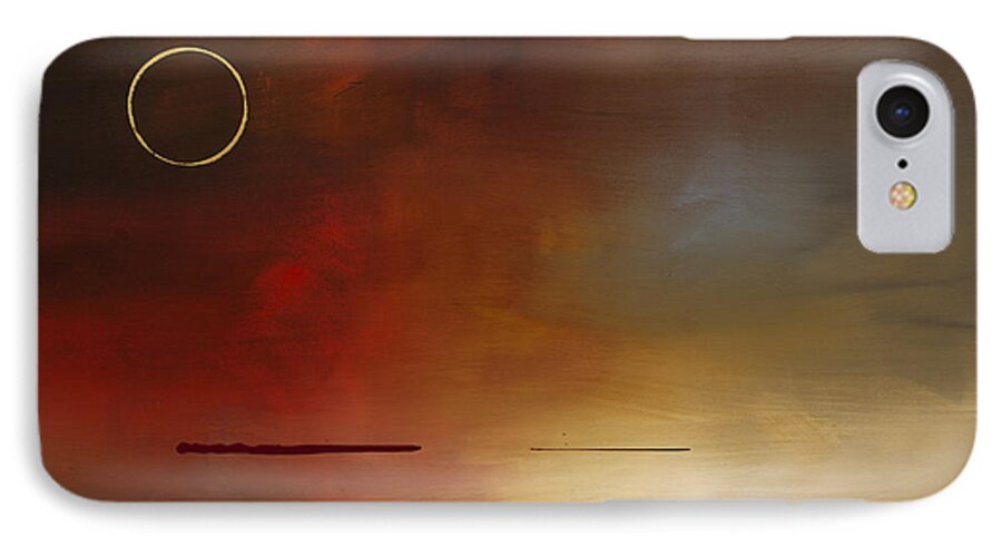Abstract Art iPhone 8 Case featuring the painting Eclipse by Carmen Guedez
