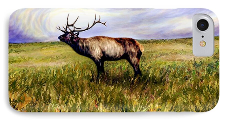 Elk iPhone 8 Case featuring the digital art Elk At Dusk by Ric Darrell