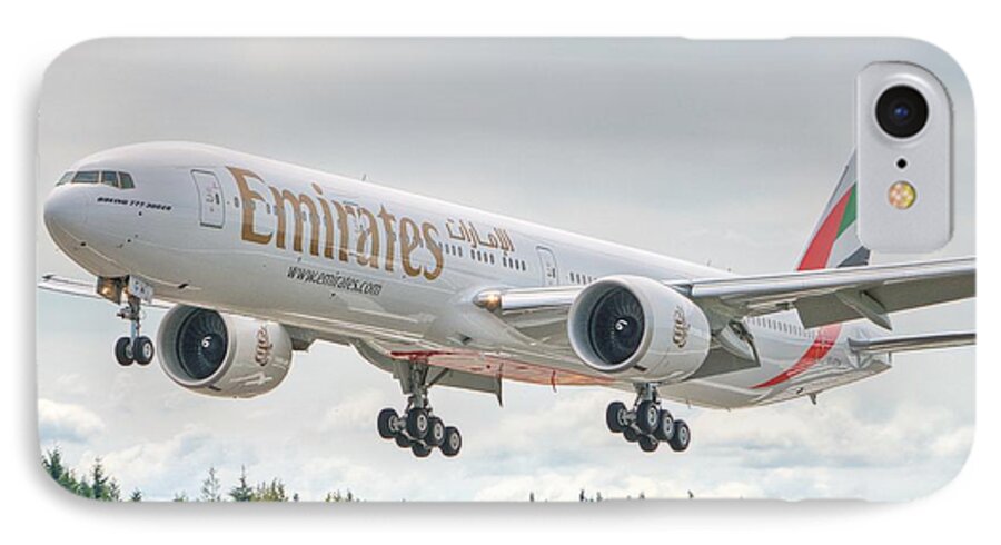 Boeing iPhone 8 Case featuring the photograph Emirates 777 by Jeff Cook