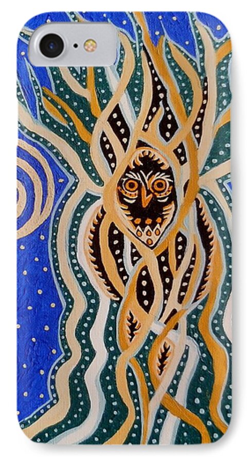 Energy iPhone 8 Case featuring the painting Energy of the Night by Carolyn Cable
