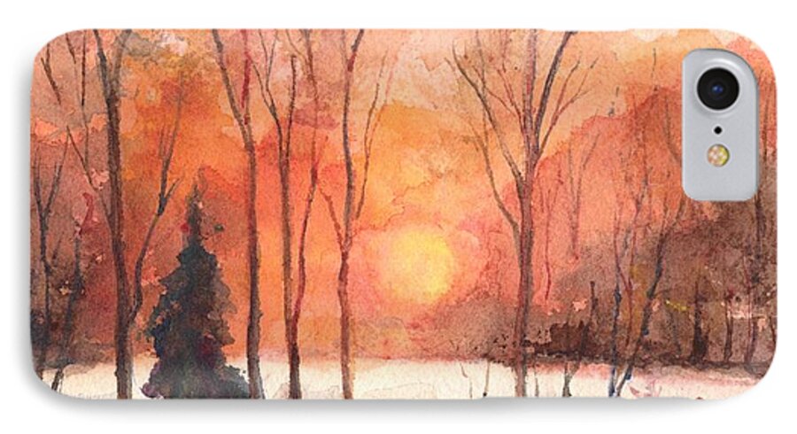 Sunset iPhone 8 Case featuring the painting The Evening Glow by Carol Wisniewski