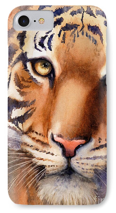 Tiger iPhone 8 Case featuring the painting Eyes of the Tiger by Bonnie Rinier