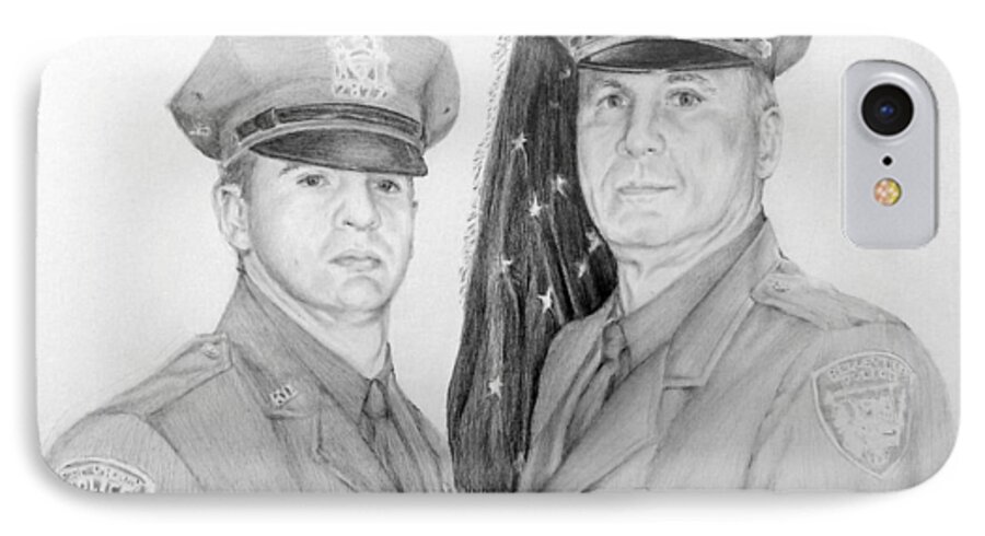 Law Enforcement iPhone 8 Case featuring the drawing Father And Son by Lori Ippolito