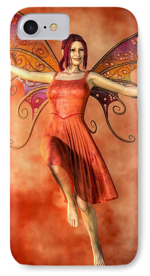 Fire Fairy iPhone 8 Case featuring the digital art Fire Fairy by Kaylee Mason