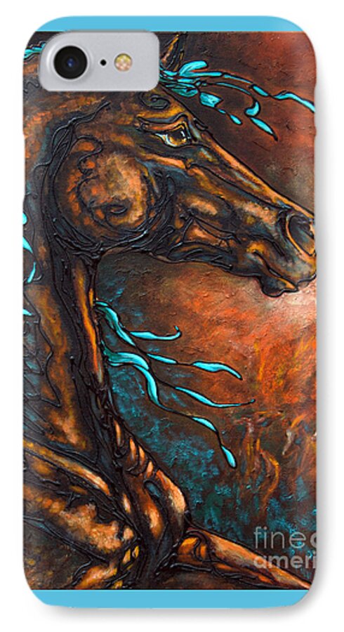 Horse iPhone 8 Case featuring the painting Fire Run by Jonelle T McCoy