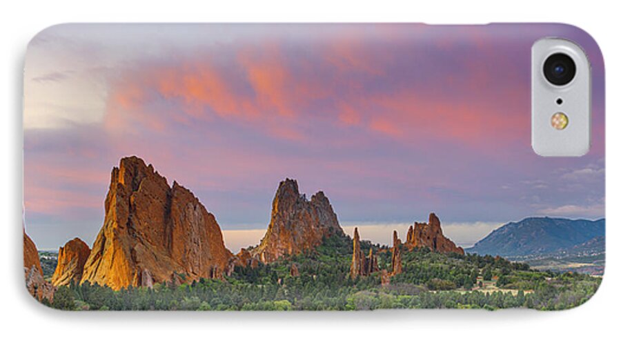 Garden Of The Gods iPhone 8 Case featuring the photograph First Light Of Day by Tim Reaves