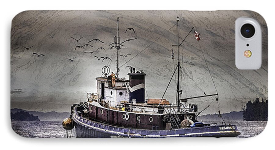 Fishing Boat iPhone 8 Case featuring the mixed media Fishing boat by Peter V Quenter
