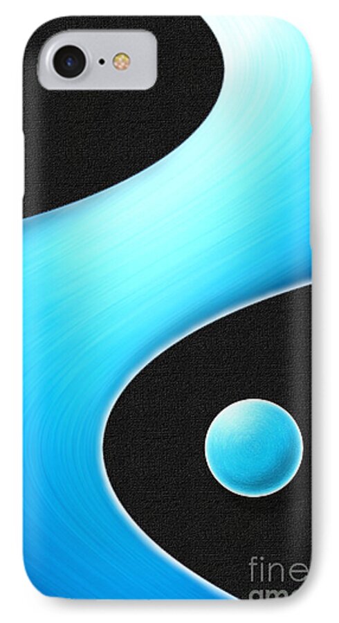 Abstract iPhone 8 Case featuring the digital art Flying in a Blue Dream by Cristophers Dream Artistry