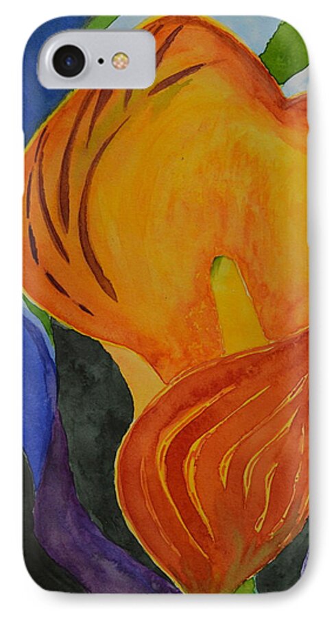 Lily iPhone 8 Case featuring the painting Form by Beverley Harper Tinsley