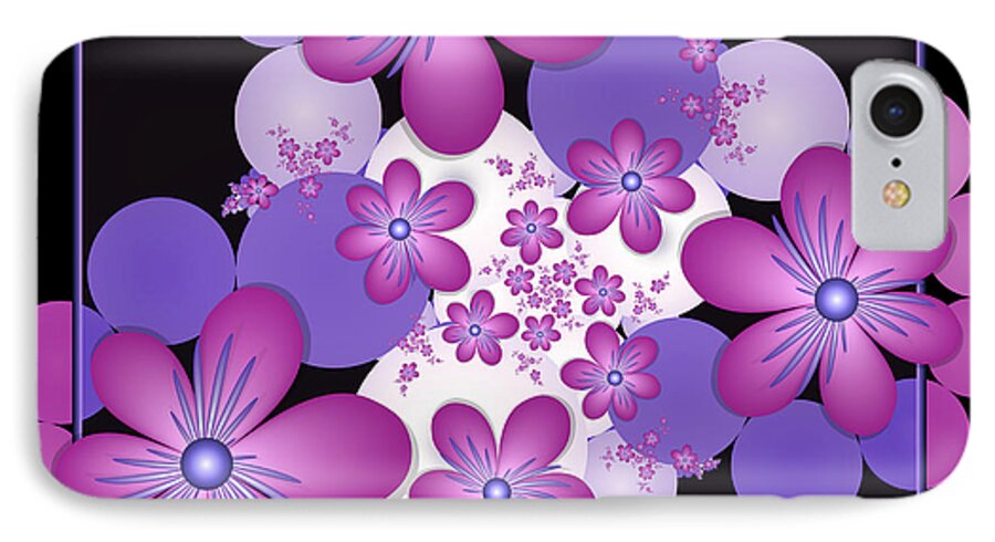 Fractal iPhone 8 Case featuring the digital art Fractal Flowers Modern Art by Gabiw Art