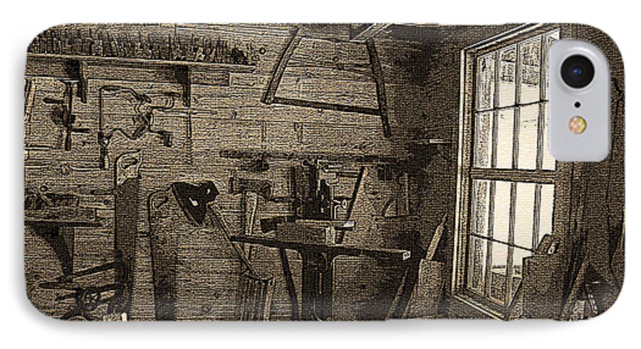 Frontier iPhone 8 Case featuring the photograph Frontier Woodshop by Barbara Dean
