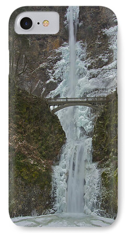 Multnomah Falls iPhone 8 Case featuring the photograph Frozen Multnomah Falls ssA by Todd Kreuter
