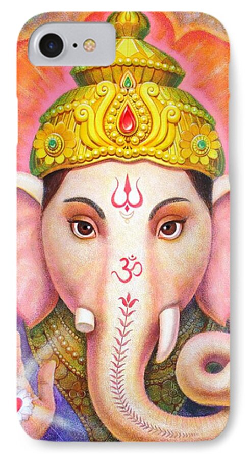 Ganesha iPhone 8 Case featuring the painting Ganesha's Blessing by Sue Halstenberg